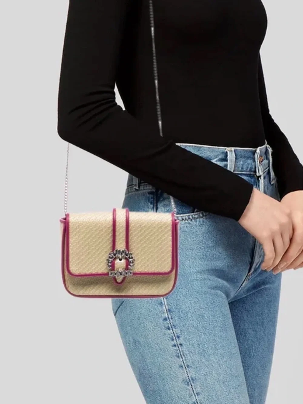 Jimmy Choo Raffia Crossbody Bag